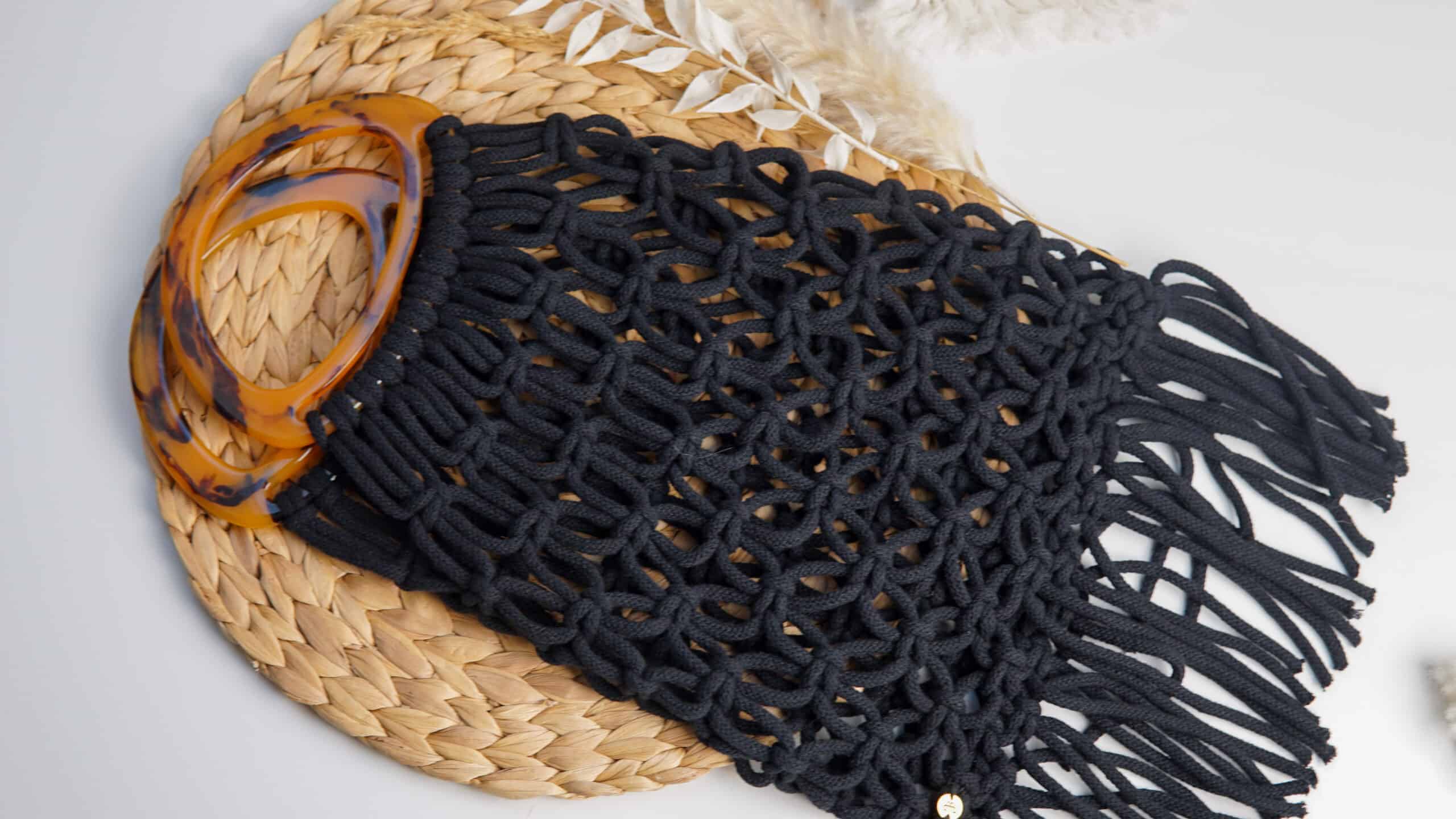 Makramee Tasche Ready to craft Market Bag Juliana Martejevs in schwarz